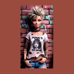 Свитшот хлопковый мужской Barbie near wall - punks not dead, цвет: кирпичный — фото 2