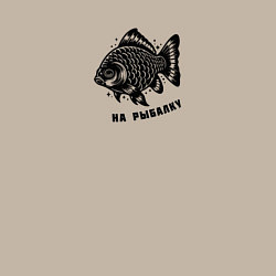 Свитшот хлопковый мужской Декоративная татуировка рыбы на рыбалку, цвет: миндальный — фото 2