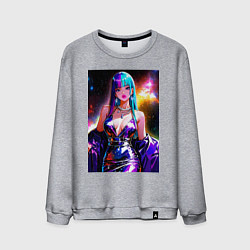 Свитшот хлопковый мужской Девушка поп идол, цвет: меланж