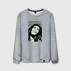 Свитшот хлопковый мужской Боб Марли абстрактный портрет, цвет: меланж