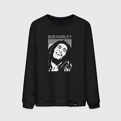Свитшот хлопковый мужской Bob Marley abstract portrait, цвет: черный