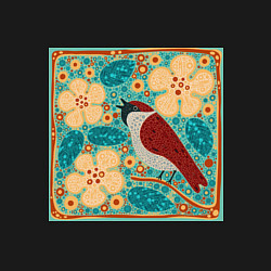 Свитшот хлопковый мужской Воробей на ветке яблони, цвет: черный — фото 2