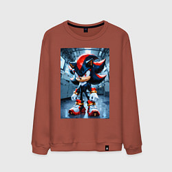 Свитшот хлопковый мужской Ежик Шедоу в коридоре, цвет: кирпичный