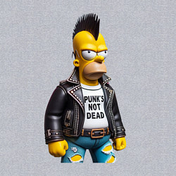Свитшот хлопковый мужской The harsh Homer Simpson - punks not dead, цвет: меланж — фото 2