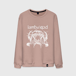 Свитшот хлопковый мужской Lamb of god - skull, цвет: пыльно-розовый