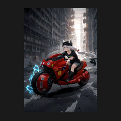 Свитшот хлопковый мужской Shiroko лиса на футуристичном мотоцикле, цвет: черный — фото 2