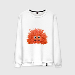 Свитшот хлопковый мужской Fluffy monster orange, цвет: белый