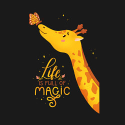 Свитшот хлопковый мужской Пятнистые друзья - жираф и бабочка, цвет: черный — фото 2