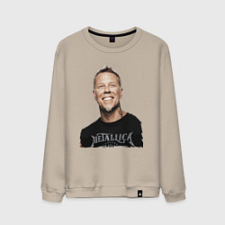 Свитшот хлопковый мужской James Alan Hetfield - Metallica leader, цвет: миндальный