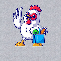 Свитшот хлопковый мужской Петушок с продуктами, цвет: меланж — фото 2