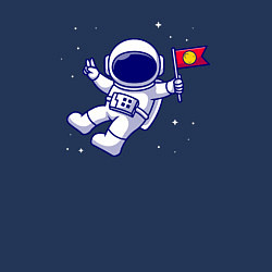 Свитшот хлопковый мужской Космонавт с флажком, цвет: тёмно-синий — фото 2