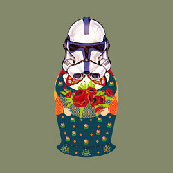 Свитшот хлопковый мужской Матрешка в шлеме штурмовика звездные войны, цвет: авокадо — фото 2