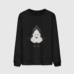 Свитшот хлопковый мужской Cartoon penguin character, цвет: черный