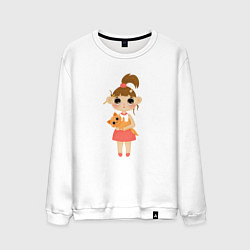 Мужской свитшот Девочка с котиком