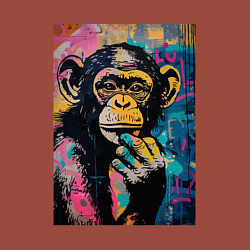 Свитшот хлопковый мужской Cute monkey, цвет: кирпичный — фото 2