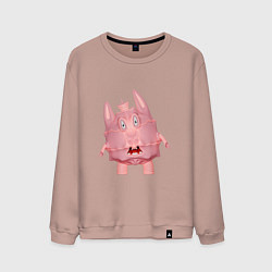 Свитшот хлопковый мужской Cartoon monster pink, цвет: пыльно-розовый