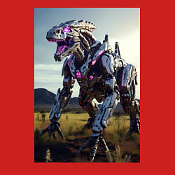 Свитшот хлопковый мужской Робот в стиле Horizon, цвет: красный — фото 2