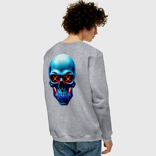 Мужской свитшот Skull хэллоуин / Меланж – фото 4