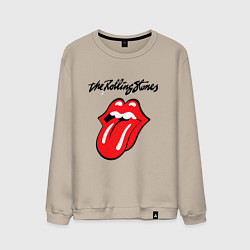 Свитшот хлопковый мужской Rolling Stones - logo, цвет: миндальный