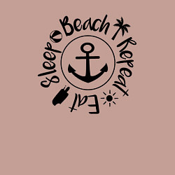 Свитшот хлопковый мужской Есть спать пляж повтор, цвет: пыльно-розовый — фото 2