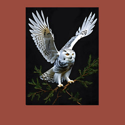 Свитшот хлопковый мужской Белая сова на дереве, цвет: кирпичный — фото 2