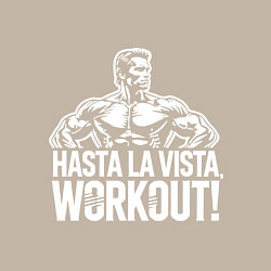 Свитшот хлопковый мужской Arnold - hasta la vista workout, цвет: миндальный — фото 2