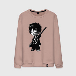 Свитшот хлопковый мужской Маленький воин-самурай, цвет: пыльно-розовый