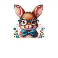 Свитшот хлопковый мужской Кролик мальчик в очках, цвет: белый — фото 2