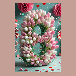 Свитшот хлопковый мужской Тюльпаны к 8 марта, цвет: пыльно-розовый — фото 2