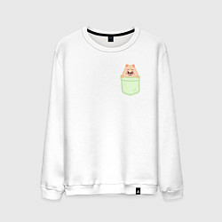 Свитшот хлопковый мужской Han quokka in pocket, цвет: белый