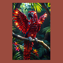 Свитшот хлопковый мужской Попугай из драгоценных камней, цвет: кирпичный — фото 2