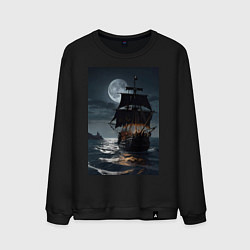 Мужской свитшот Пиратский корабль в шторм