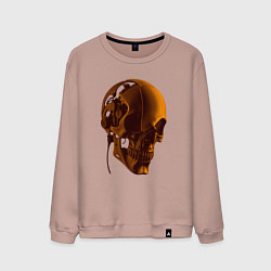 Мужской свитшот Оранжевый череп в тенях
