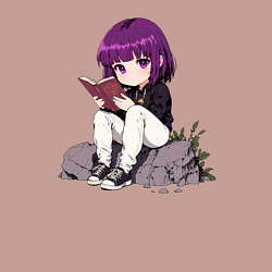 Свитшот хлопковый мужской Девочка с книжкой, цвет: пыльно-розовый — фото 2