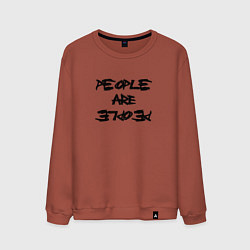 Свитшот хлопковый мужской Depeche Mode - people are people font, цвет: кирпичный
