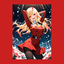 Свитшот хлопковый мужской Марин Китагава косплей 002 Darling in the Franxx, цвет: красный — фото 2