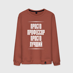 Свитшот хлопковый мужской Просто профессор просто лучший, цвет: кирпичный