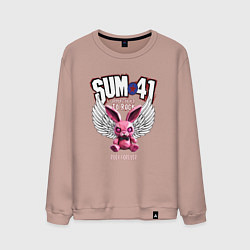 Свитшот хлопковый мужской Sum 41 розовый кролик, цвет: пыльно-розовый