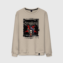 Свитшот хлопковый мужской Stigmata с вороном на черепе, цвет: миндальный