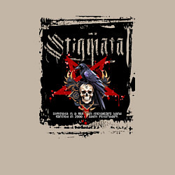 Свитшот хлопковый мужской Stigmata с вороном на черепе, цвет: миндальный — фото 2