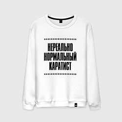 Свитшот хлопковый мужской Нереально нормальный каратист, цвет: белый