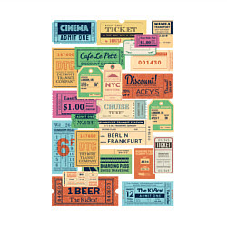 Свитшот хлопковый мужской Ретро билеты марки, цвет: белый — фото 2