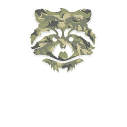 Свитшот хлопковый мужской Енот в камуфляже с силуэтами животных, цвет: белый — фото 2