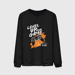 Свитшот хлопковый мужской Следующий уровень твоей жизни, цвет: черный