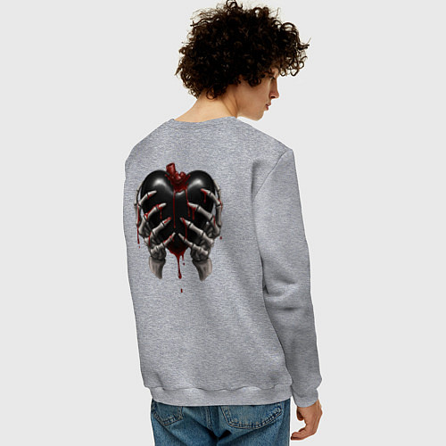 Мужской свитшот Goth heart - Хэллоуин / Меланж – фото 4
