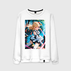 Свитшот хлопковый мужской Марин Китагава косплей Асуны Юки, цвет: белый