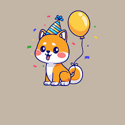 Свитшот хлопковый мужской Праздничная собачка, цвет: миндальный — фото 2