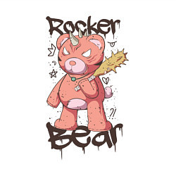 Свитшот хлопковый мужской Медведь рокер, цвет: белый — фото 2