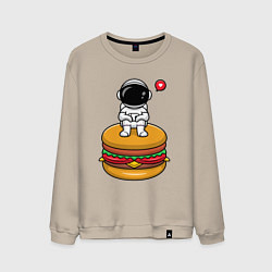Свитшот хлопковый мужской Космический гамбургер, цвет: миндальный