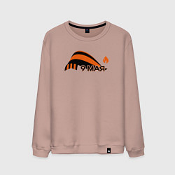 Свитшот хлопковый мужской День Победы - Георгиевская лента, цвет: пыльно-розовый